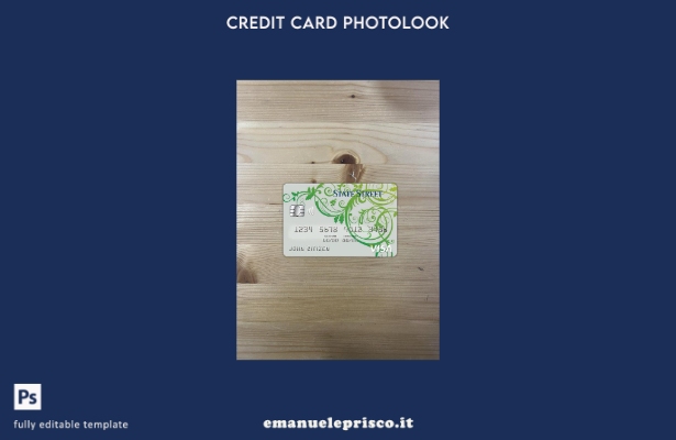 modello frontale photolook con carta visto bancario Belize State Street in stile